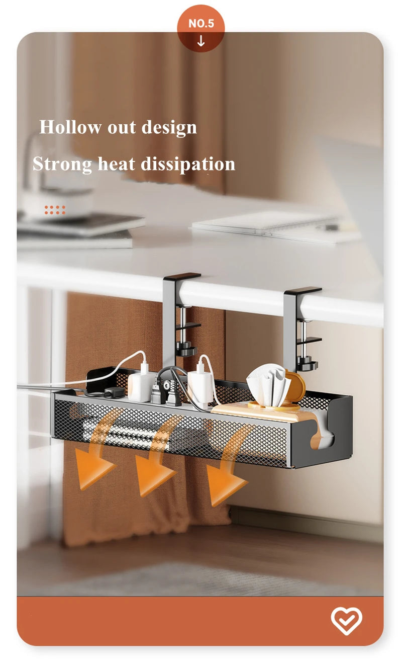 ELMAS No Drilling Under Desk Cable Management Tray - Al Masam Stationery LLC