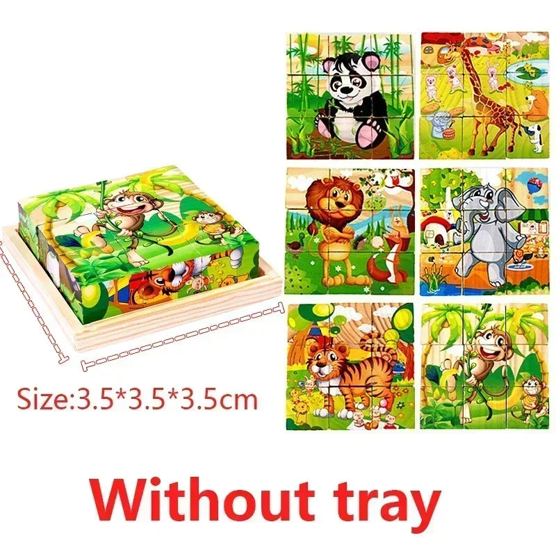 ELMAS 3D Cube Wooden Puzzle Montessori Learning Toy - Al Masam Stationery LLC