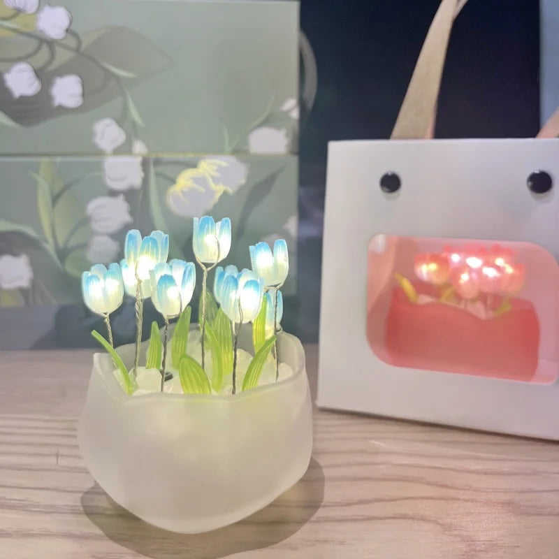 ELMAS LED DIY Mini Tulip Night Light Cute Home Decor - Al Masam Stationery LLC