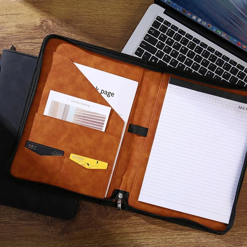 ELMAS Premium A4 Leather Padfolio & Clipboard Organizer - Al Masam Stationery LLC