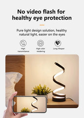 ELMAS Dimmable LED Spiral Table Lamp for Modern Bedrooms