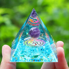 ELMAS Healing Amethyst Energy Pyramid for Balance