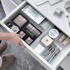 ELMAS Clear Desk Organizer Set for Makeup & Office Storage