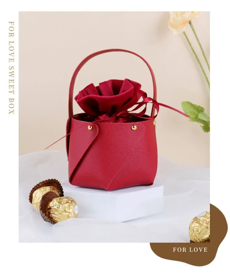 ELMAS Leather Gift Bag With Velvet Candy Box Supplies - Al Masam Stationery LLC