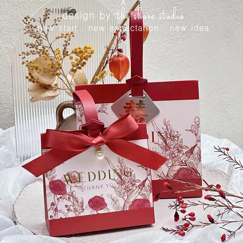 ELMAS 10/30/50Pcs Flower Wedding Boxes With Ribbons - Al Masam Stationery LLC