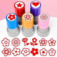 Students Rewards Rewards Flower Stamp DIY Drawing Toy Positive Review Star Grading Stamp Self Inking Encouraging