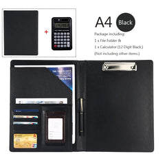 ELMAS Premium A4 PU Leather Clipboard Organizer - Al Masam Stationery LLC