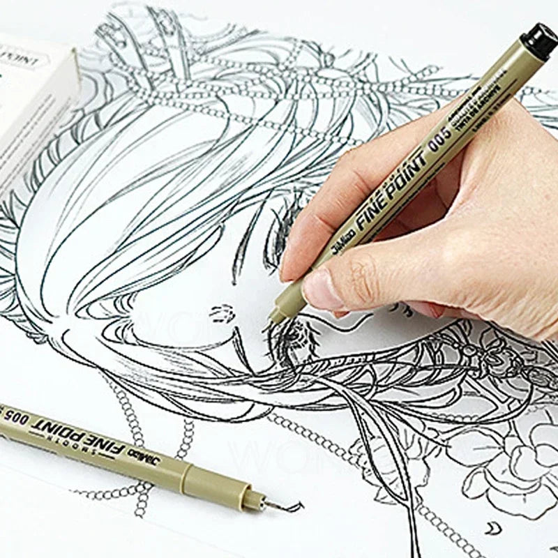 ELMAS 12 Nib Micron Ink Markers for Precision Art - Al Masam Stationery LLC