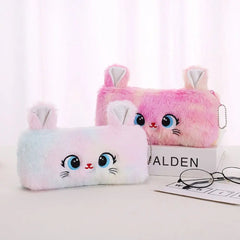 ELMAS Adorable Plush Cat Pencil Case for School Supplies