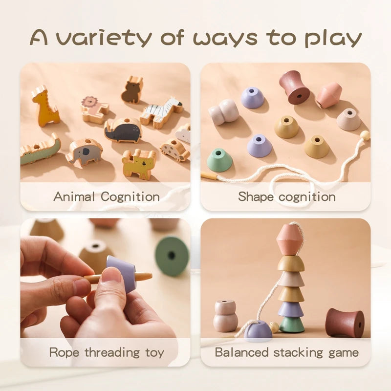 ELMAS Montessori Animal Threading Toys for Kids Gift - Al Masam Stationery LLC