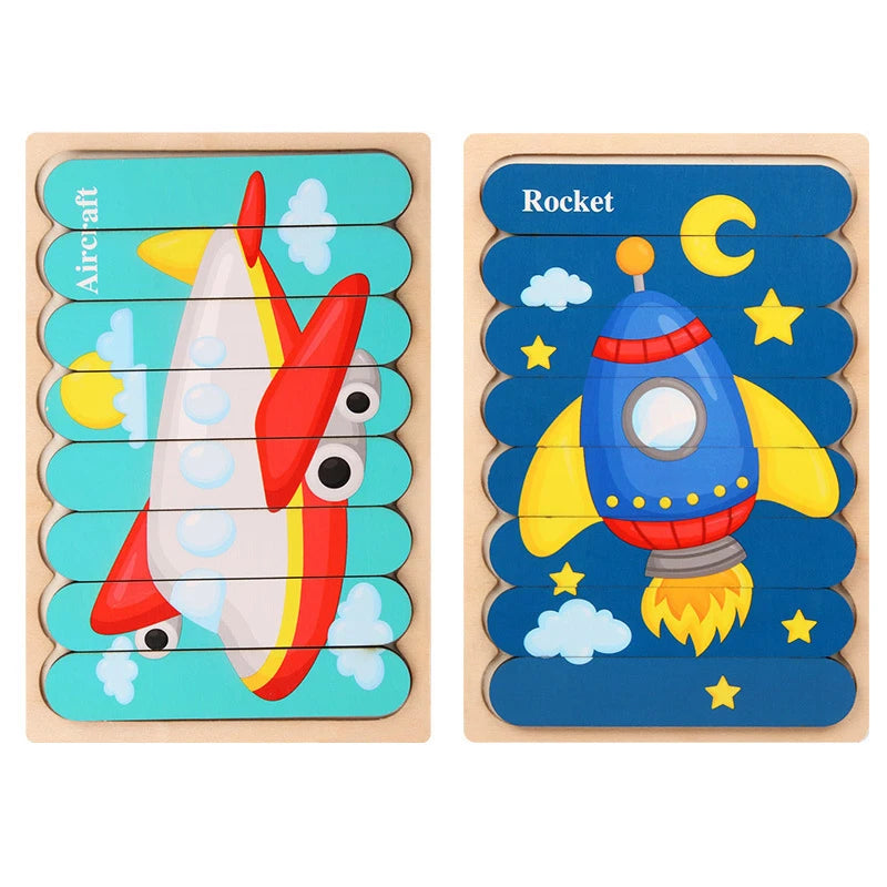 ELMAS Montessori Baby Wooden Puzzle Toys for 2-3 Years - Al Masam Stationery LLC