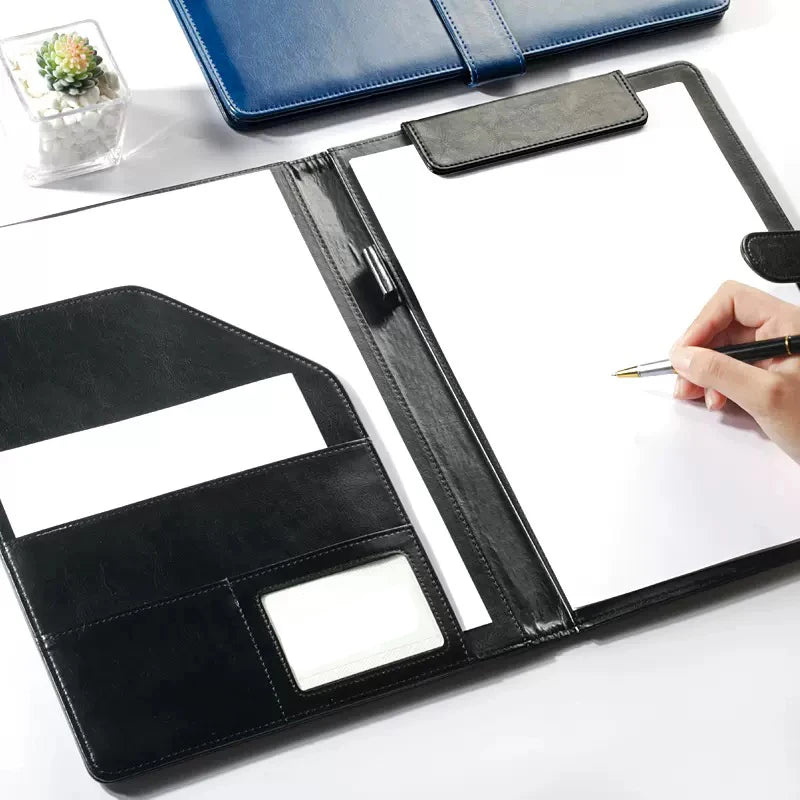 ELMAS Executive A4 Leather Portfolio Clipboard Holder - Al Masam Stationery LLC