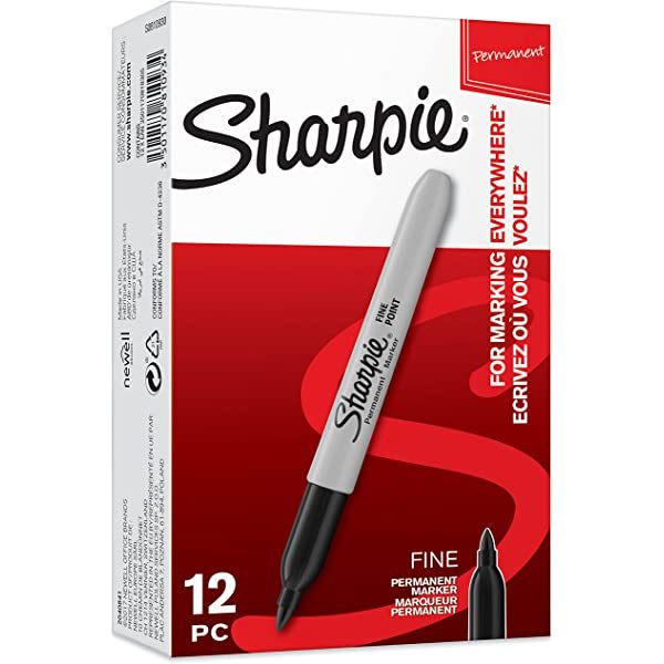 Sharpie Permanent Marker Fine Round Tip Black - Al Masam Stationery LLC