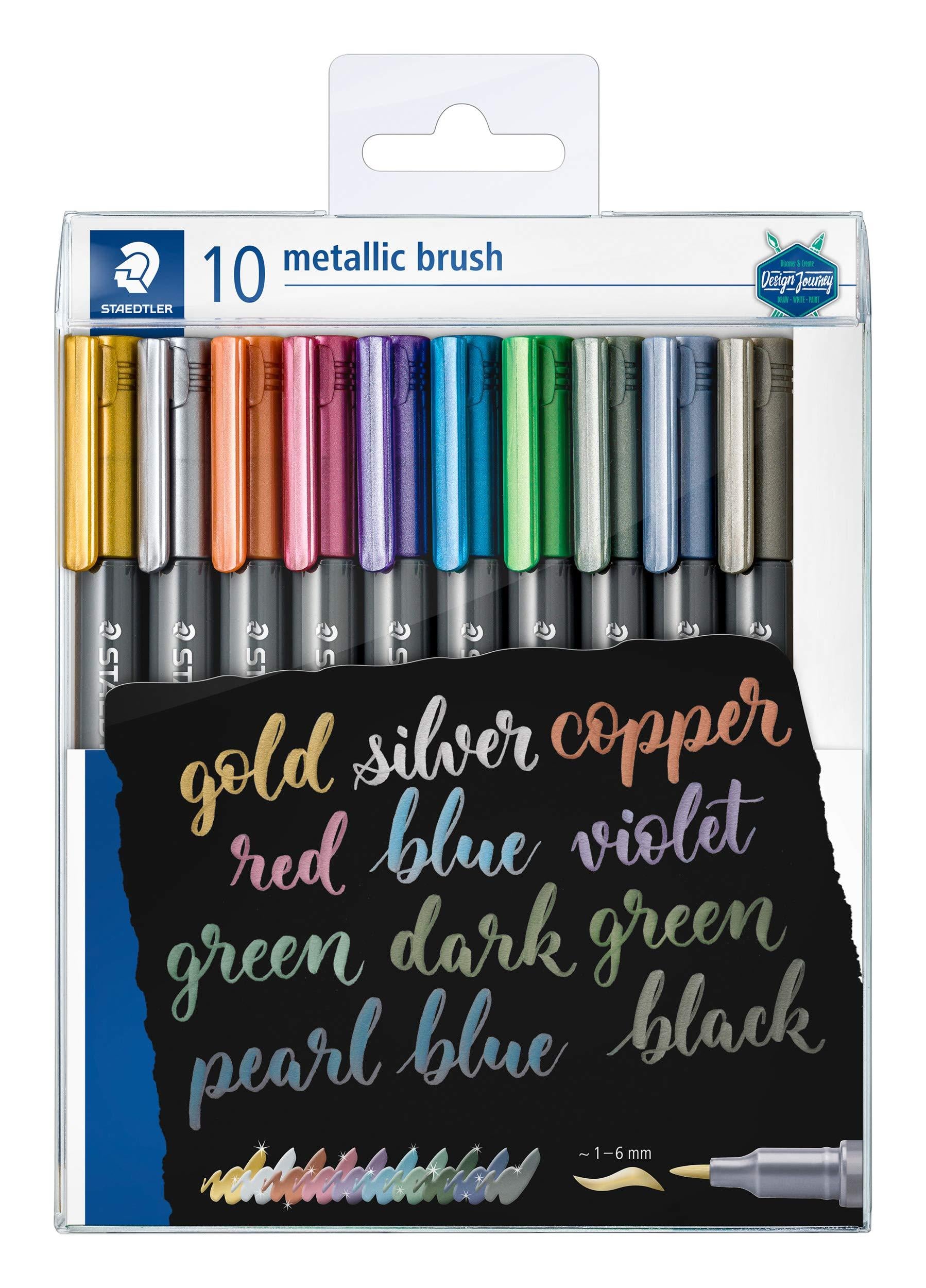 STAEDTLER 8321 TB10 metallic brush pens - Al Masam Stationery LLC Main image