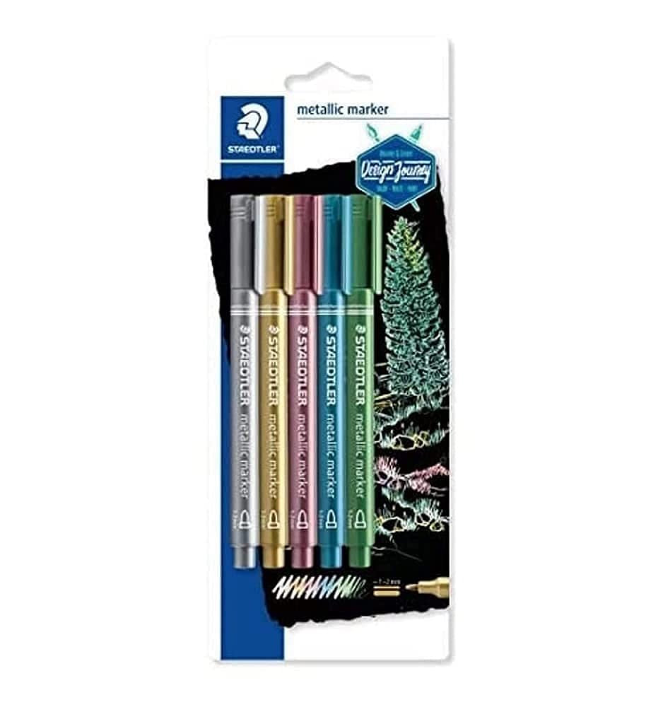 Staedtler 8323-SBK5 5-Shade Metallic Marker - Al Masam Stationery LLC Main image
