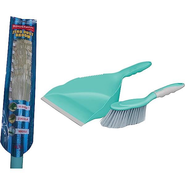 Spotzeor Long Handle Dustpan with Broom - Al Masam Stationery LLC Main image