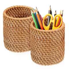 ELMAS Creative Rattan Handmade Pen Holders - 2pcs Set