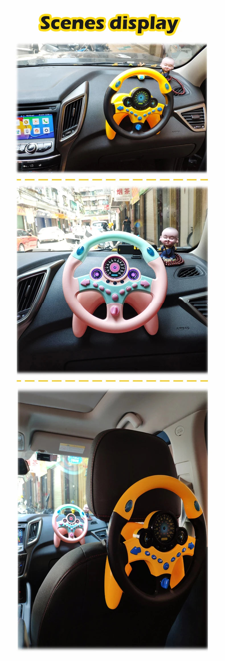 ELMAS Infant Shining Electric Steering Wheel Toy for Kids - Al Masam Stationery LLC