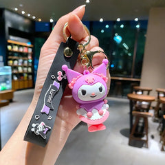 ELMAS Adorable Kuromi PVC Keychain - Kawaii Anime Accessory