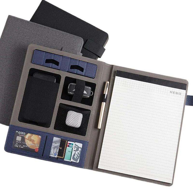 ELMAS Executive A4 Leather Portfolio Organizer for Men - Al Masam Stationery LLC