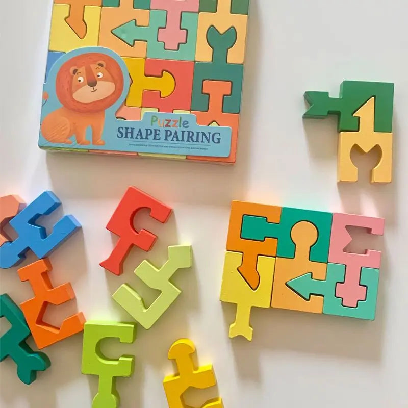 ELMAS Shape Matching Wooden Puzzles for Kids Learning - Al Masam Stationery LLC