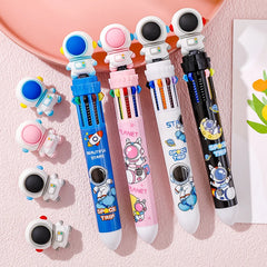 ELMAS Colorful Cartoon Astronaut Ballpoint Pens Set