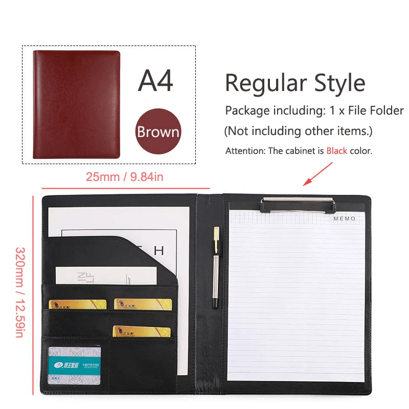 ELMAS Premium Leather A4 Portfolio Organizer Folder - Al Masam Stationery LLC