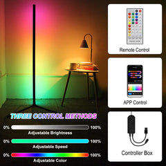 ELMAS 160cm Smart Tuya Corner RGB Floor Lamp for Mood