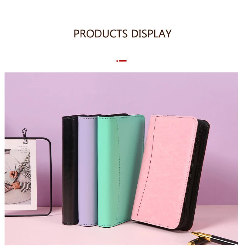 ELMAS Stylish A6 Leather Binder Planner with Calculator - Al Masam Stationery LLC