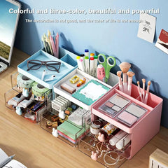ELMAS Small Desktop Organizer with Drawer for Office & Makeup - Al Masam Stationery LLC