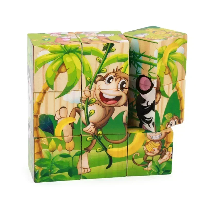 ELMAS 3D Cube Wooden Puzzle Montessori Learning Toy - Al Masam Stationery LLC