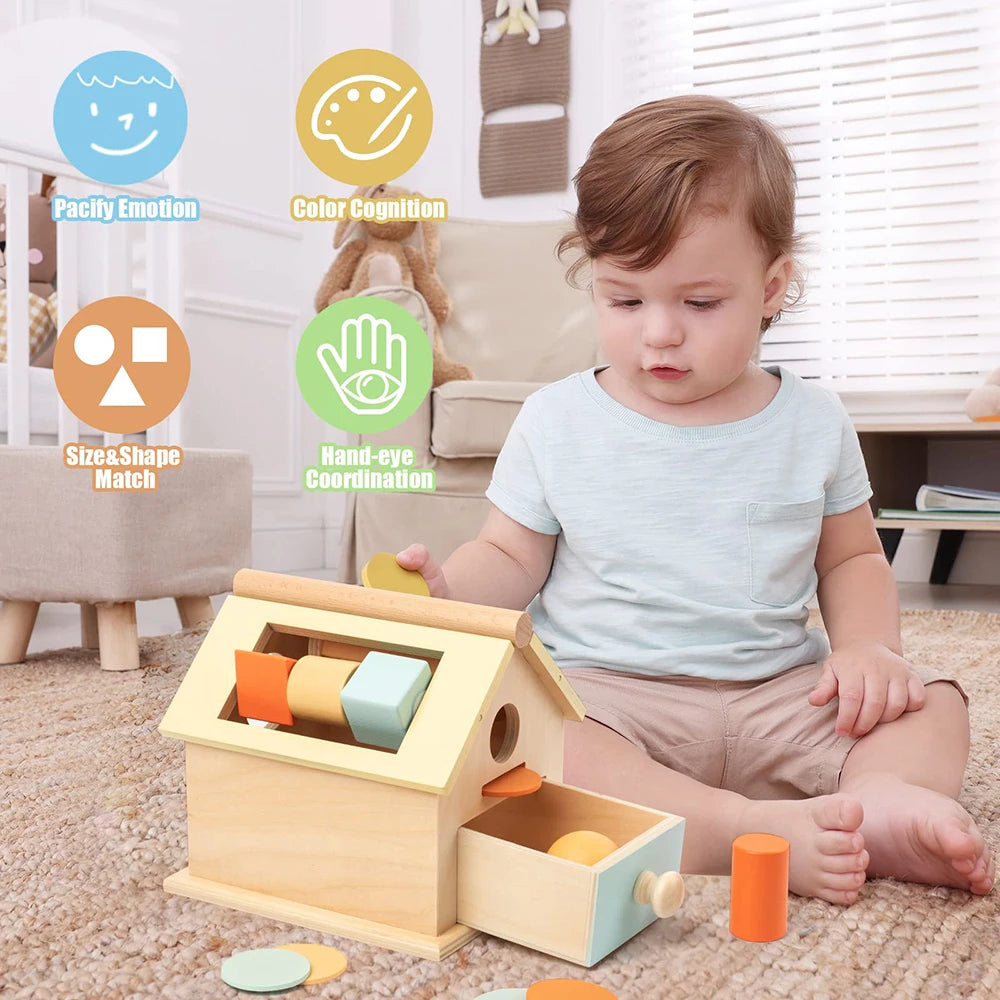 ELMAS Montessori Toys Wooden Object Permanence Box 5 in 1 - Al Masam Stationery LLC