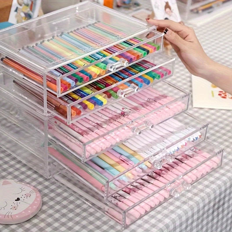 ELMAS 3/5Layer Acrylic Office Organizer Drawer Caddy - Al Masam Stationery LLC