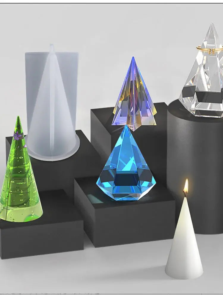 ELMAS Triangle Pyramid Silicone Mold for DIY Jewelry Crafts - Al Masam Stationery LLC