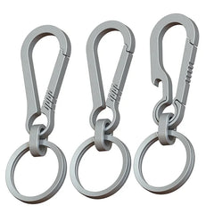 ELMAS Titanium Carabiner Keychain & Bottle Opener