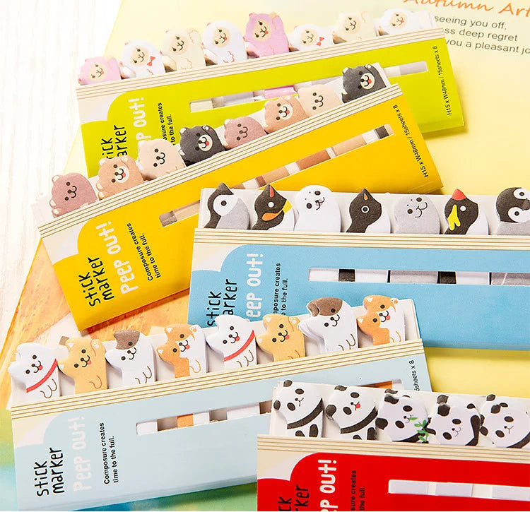 ELMAS Cute Cartoon Animal Sticky Notes & Memo Pad Set - Al Masam Stationery LLC