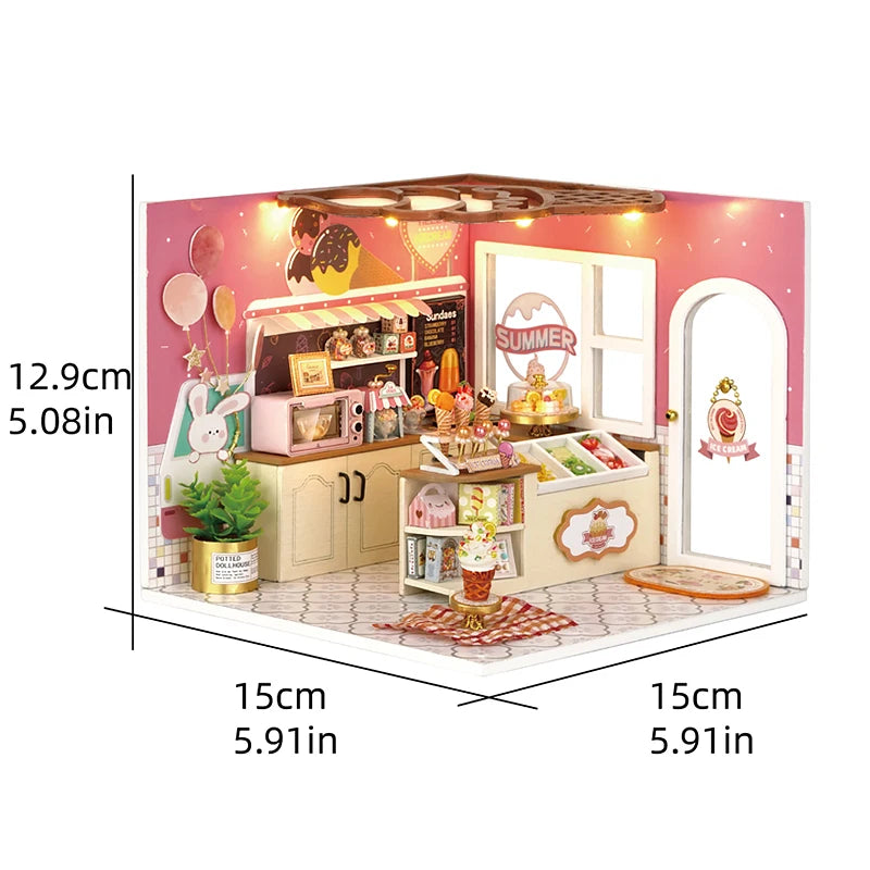 ELMAS Enchanted Dollhouse Kit with LED Lights & Furniture - Al Masam Stationery LLC