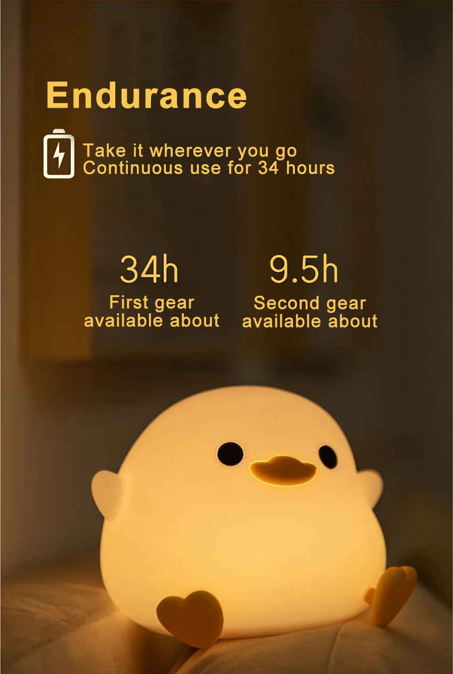 ELMAS Adorable Duck Kids Night Light with Timer & USB - Al Masam Stationery LLC