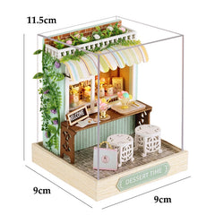 ELMAS Enchanting Mini Wooden Dollhouse Kit with Lights