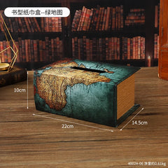 ELMAS Elegant Retro Book-Style Tissue Box