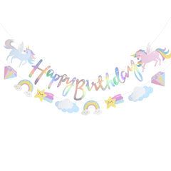 ELMAS Magical Unicorn Birthday Banner Garland Decor