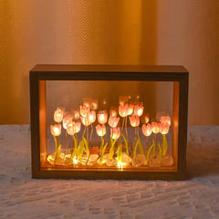 ELMAS 20PCS Tulip Nightlight Handmade Photo Frame Lamp