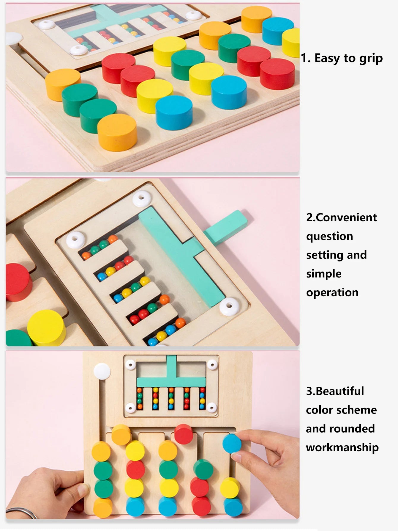 ELMAS Montessori Wooden Color Matching Logic Game Toy - Al Masam Stationery LLC