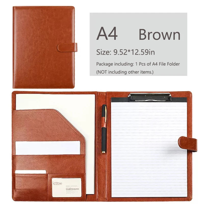 ELMAS Executive Black Leather Padfolio Organizer - Al Masam Stationery LLC