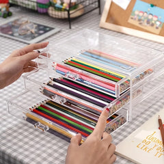 ELMAS 3/5Layer Acrylic Office Organizer Drawer Caddy - Al Masam Stationery LLC