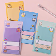 ELMAS Cute Kawaii Animal Sticky Notes & Memo Pad Set