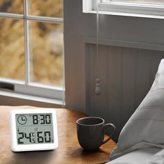 ELMAS Modern Digital Desk Clock with Temp & Humidity Display