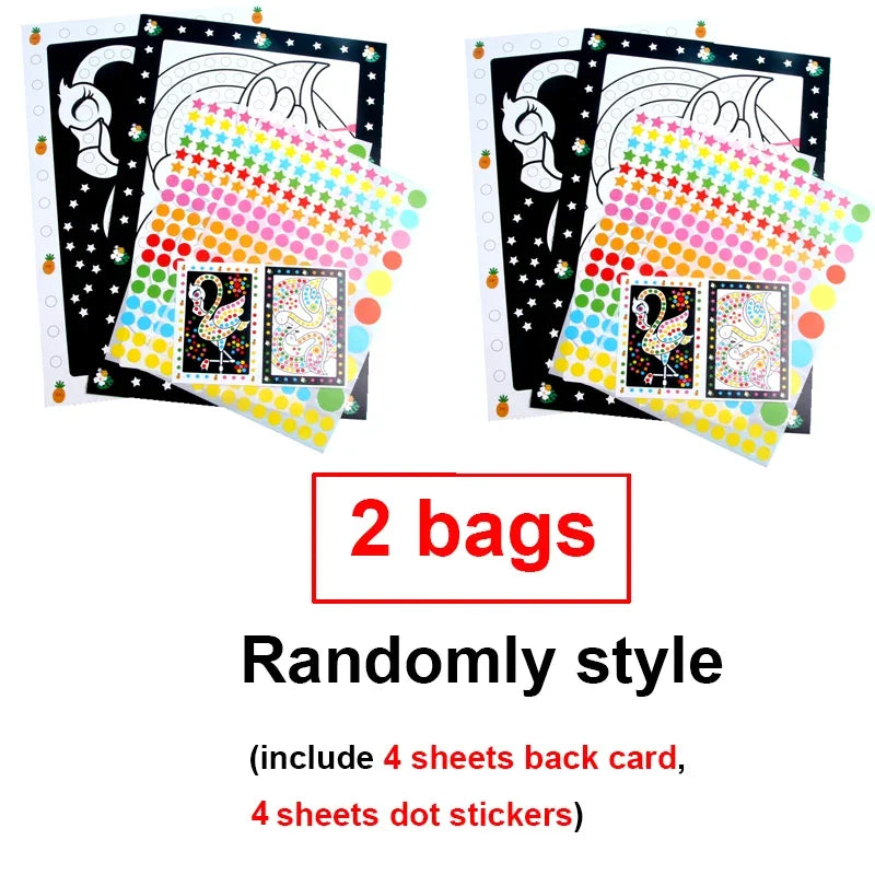 ELMAS 4 Sets Child Sticker Dot Mosaic Puzzle Games - Al Masam Stationery LLC