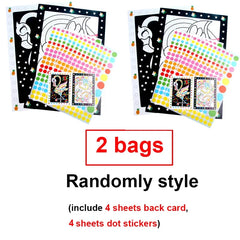 ELMAS 4 Sets Child Sticker Dot Mosaic Puzzle Games
