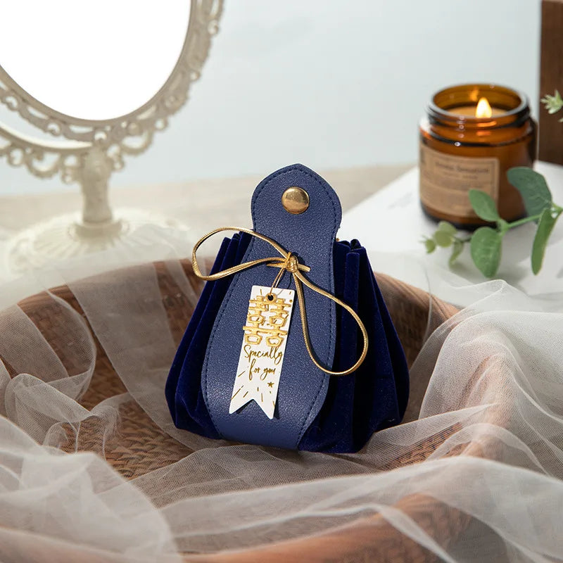 ELMAS Luxury Leather Gift Flannel Bag for Weddings - Al Masam Stationery LLC